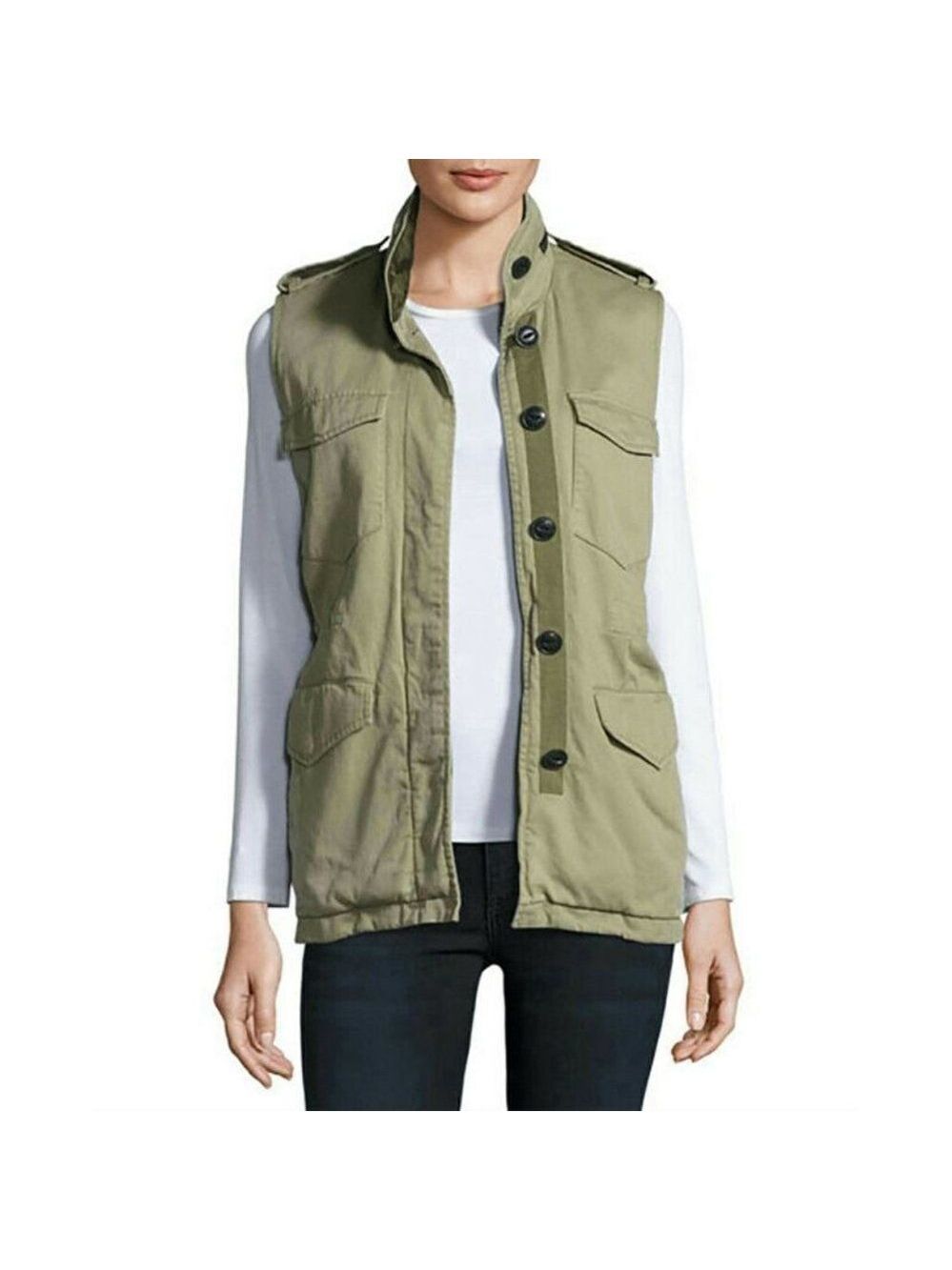 Rag & Bone jean 'Bennet' Cotton Button Vest Sz XS